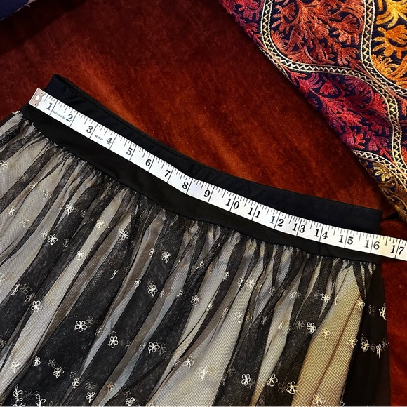 New York & Company Embroidered Lace Overlay Whimsy Skirt - Picture 9 of 11